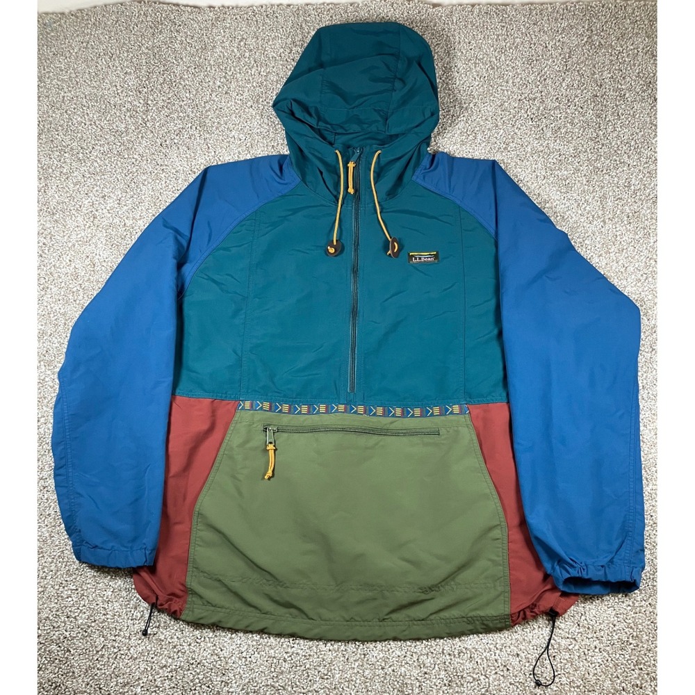 LL Bean Mountain Classic Anorak Mens XXXL Tall Colorblock Windbreaker 505299